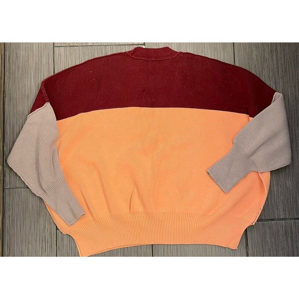 Free People Womens Colorblock Knit Mock Sweater - Picture 4 of 8